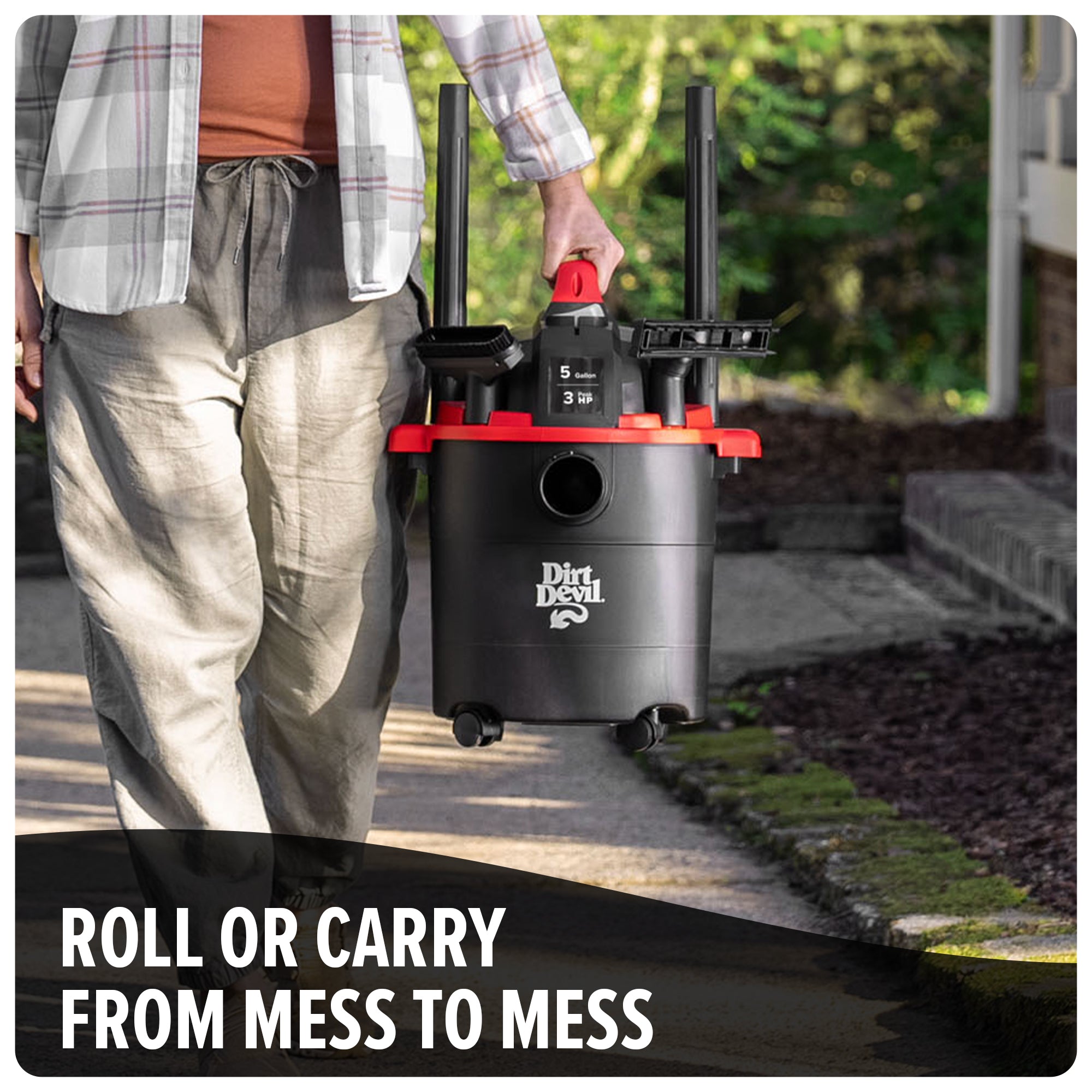 5 Gallon Wet/Dry Vacuum Cleaner - Powerful Shop Vac for Home, Garage & Car Cleaning - Ideal for Dust, Debris & Liquid Spills