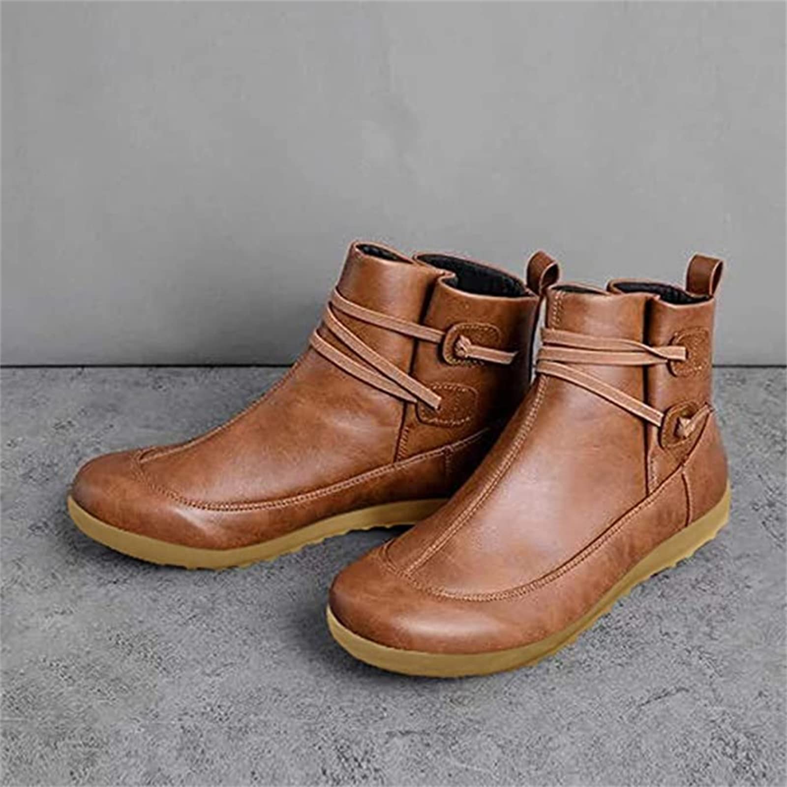 Lausiuoe Women's Ankle Booties - Sexy Low Heel Wedge Shoes for Casual & Dressy Outfits | Western Style Boots for Work, Party & Everyday Wear