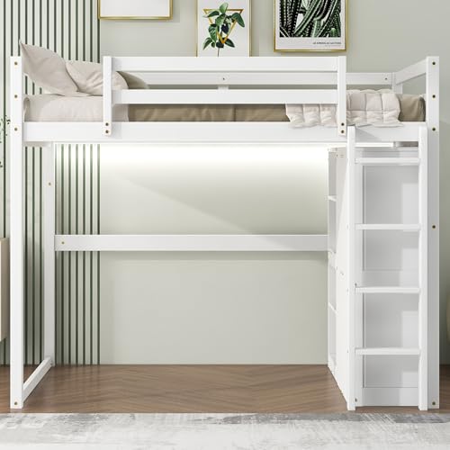 White With Wardrobe and Shelves