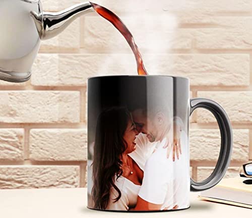 Personalized Ceramic Photo Mug - Custom Quote & Image Magic Mug for Mom, Mother's Day, Birthday Gifts - 11oz (325ml) Black Coffee Cup - Perfect for Surprise Gifts, Office Use & Family Celebrations