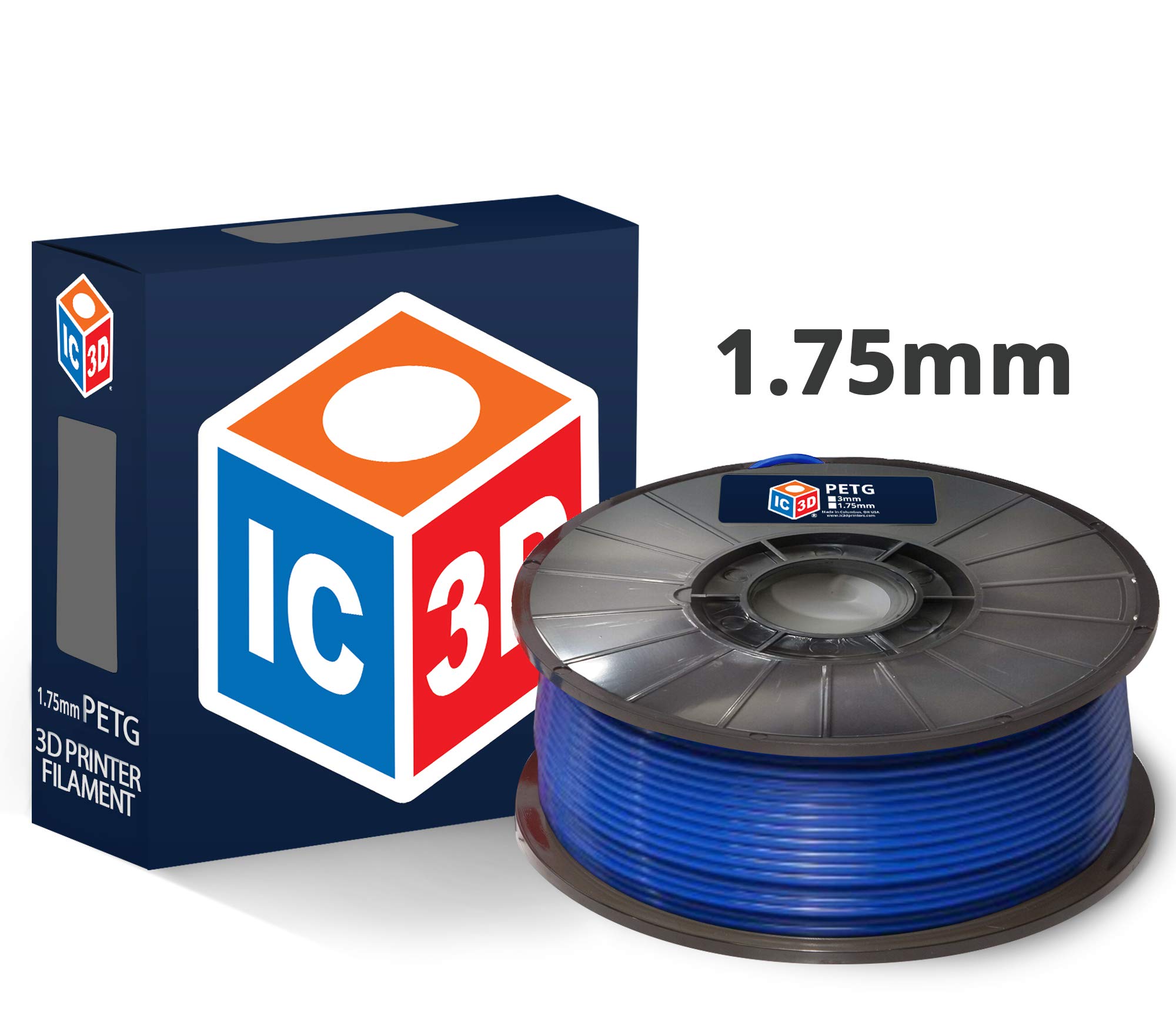Premium Blue PETG 3D Printer Filament 1.75mm - 1kg Spool ±0.05mm Accuracy - High Strength & Durability for Professional 3D Printing - Made in USA - Ideal for Functional Prototypes, Cosplay Props & DIY Projects