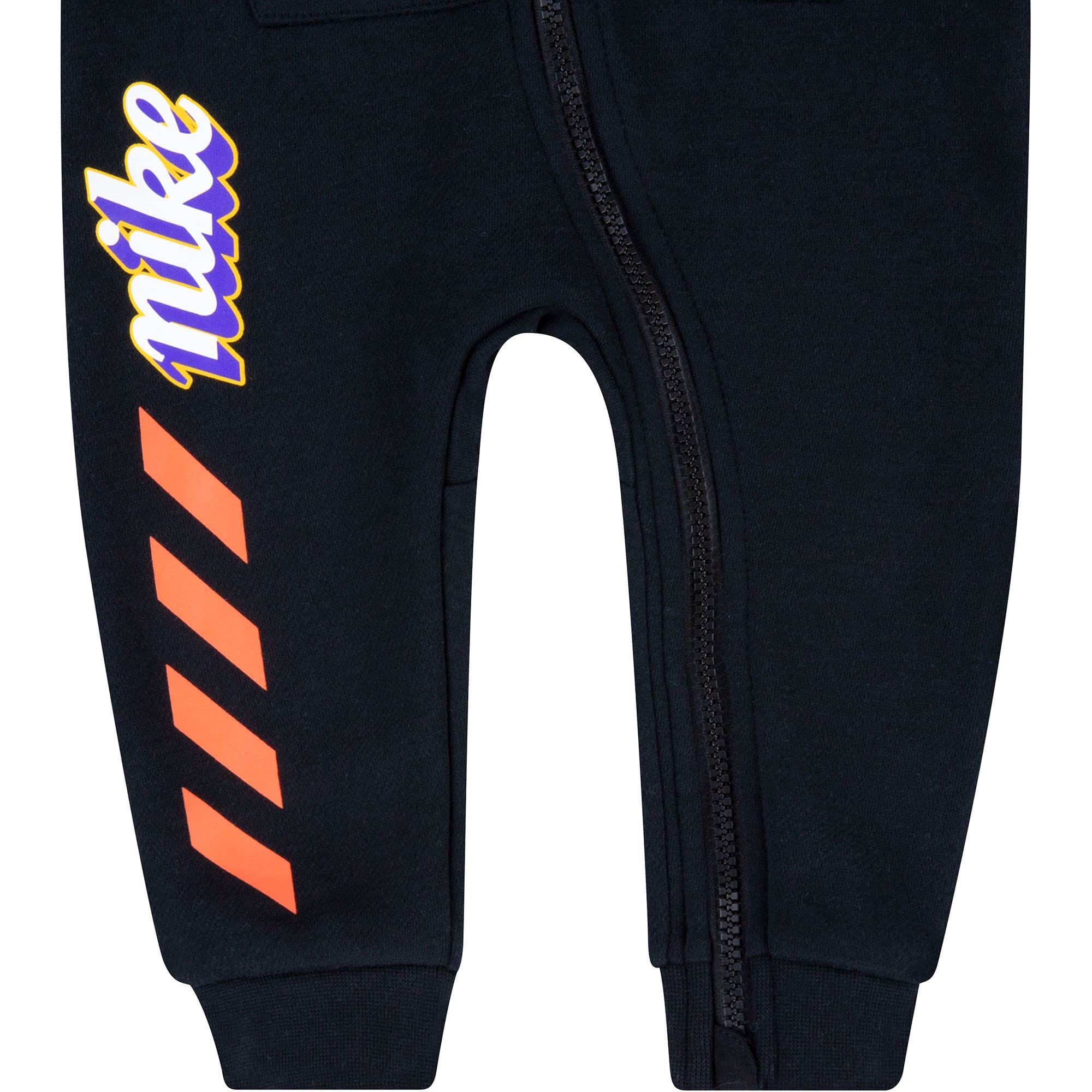 Nike Baby Boy Hooded Fleece Coverall - Black (56I377-023) Size 6 Months | Warm Winter Outfit for Infants | Perfect for Outdoor Play & Family Photos