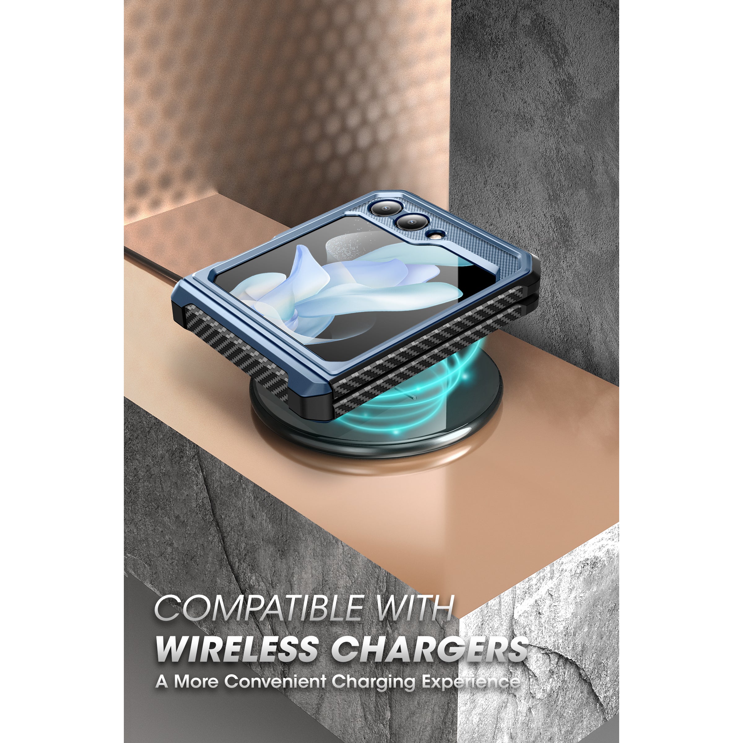 Samsung Galaxy Z Flip 5 Unicorn Beetle Pro Rugged Case with Belt Clip - Heavy Duty Protective Cover for Drop Protection | Perfect for Outdoor Activities, Construction Work & Extreme Sports (Metallic Blue)