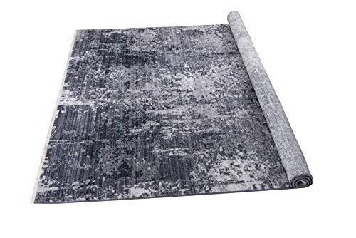 Allstar 5x7 Modern Black Storm Rug - 6'11