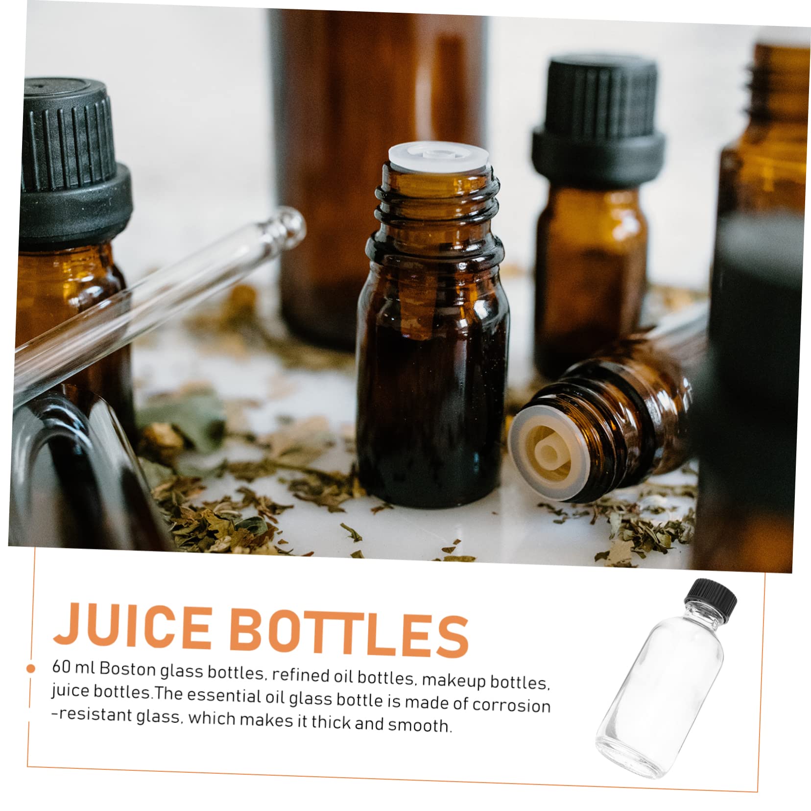 Hoement 15Pcs Amber Glass Essential Oil Bottles - Multipurpose Empty Glass Bottles for Perfume, Cosmetics & Samples | Portable Vials for DIY, Aromatherapy & Travel Use
