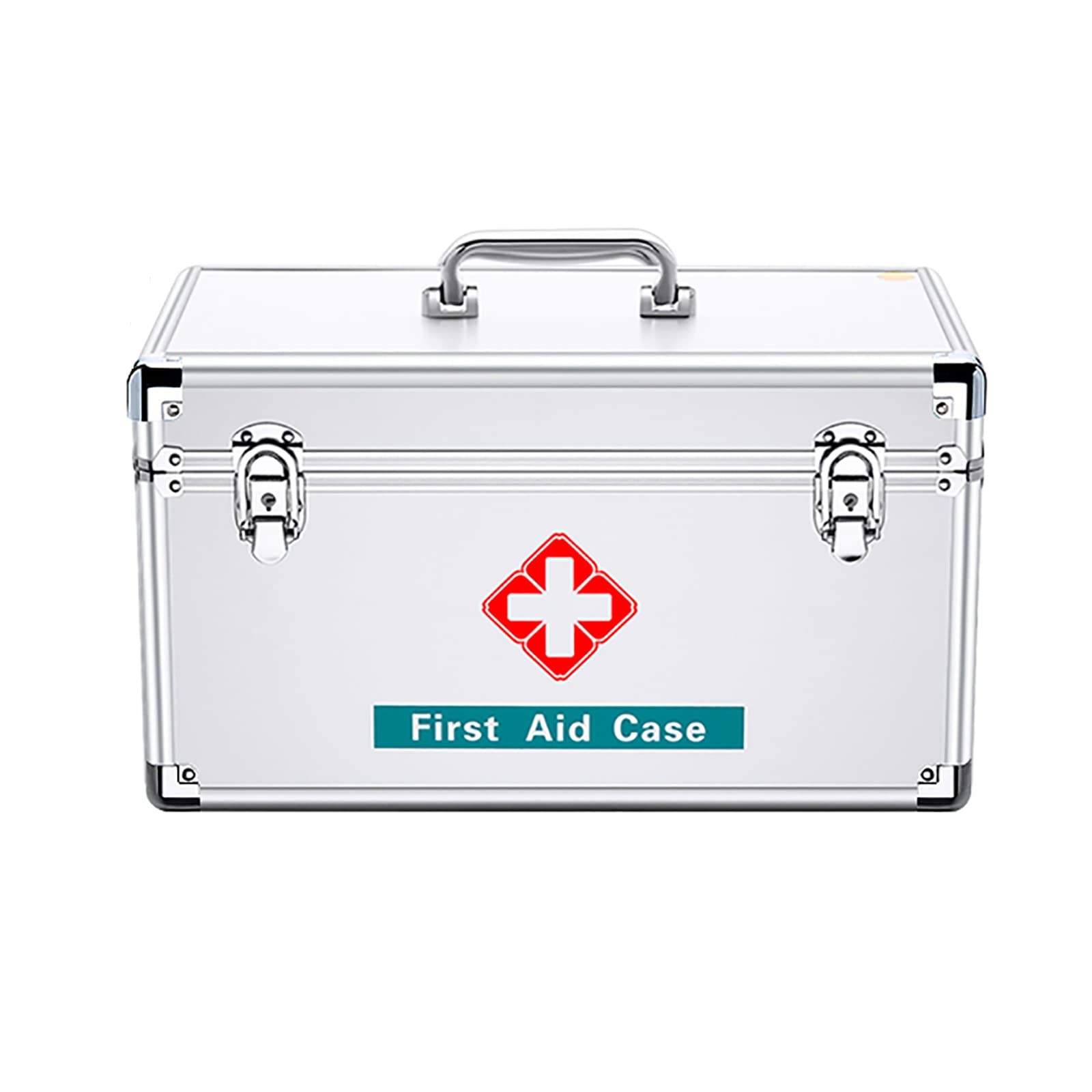 Lockable Medicine Storage Box with Portable Handle & Tray - Large First Aid Kit Organizer (30x18x19cm) - Secure Medication & First Aid Supplies for Home, Travel, and Emergency Preparedness
