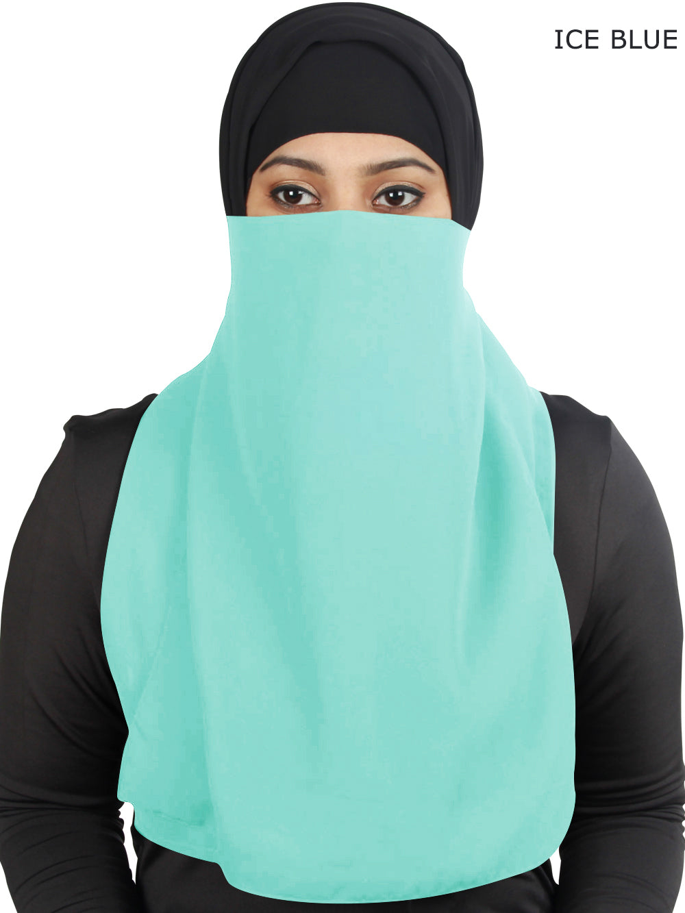 Black Georgette Half Niqab Nosepiece - Breathable & Comfortable Face Cover for Women - Perfect for Daily Wear, Prayer, and Outdoor Activities