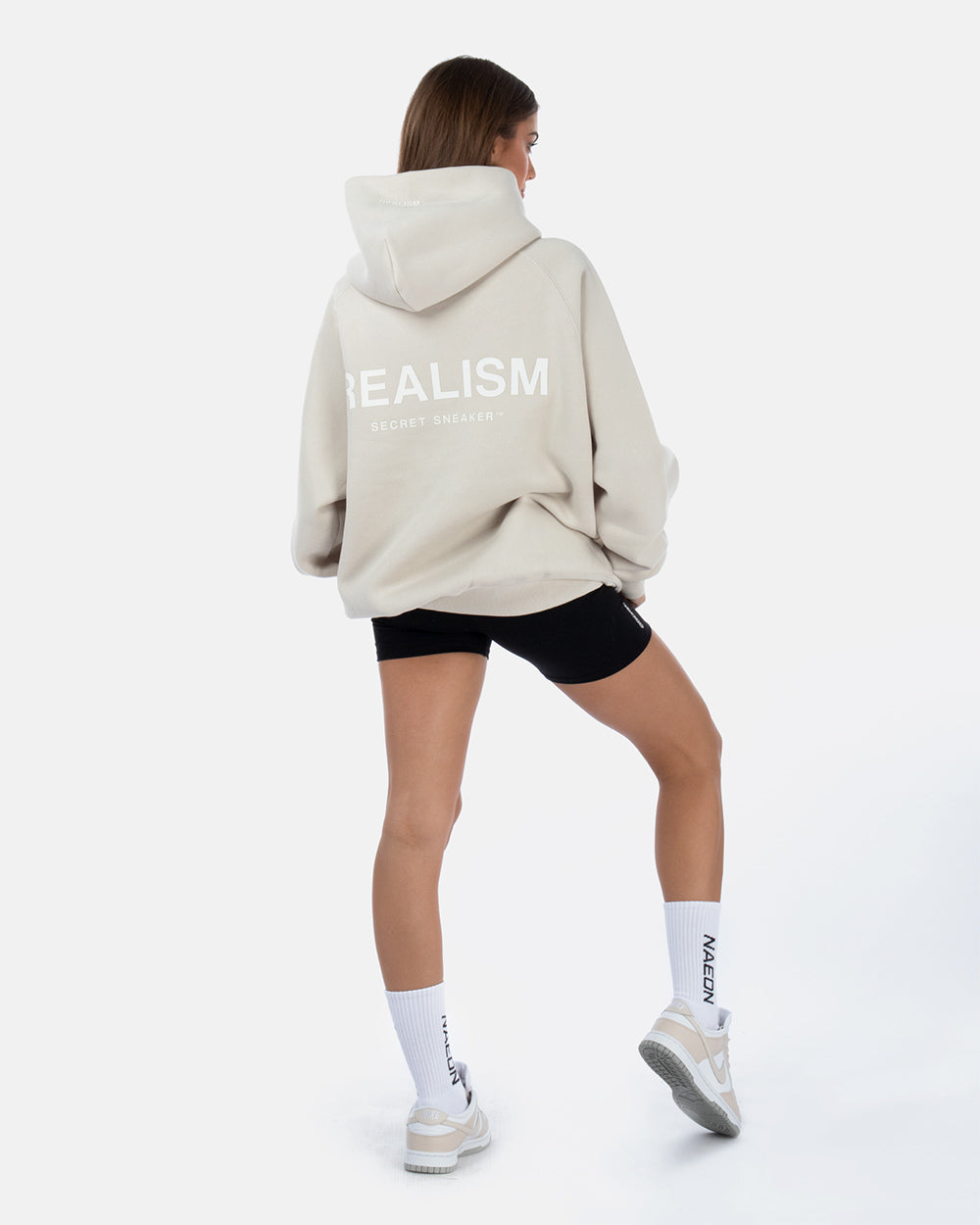 SSS Realism Back Logo Hoodie - Wheat Color Pullover Sweatshirt for Men & Women | Casual Streetwear, Loungewear, and Winter Fashion