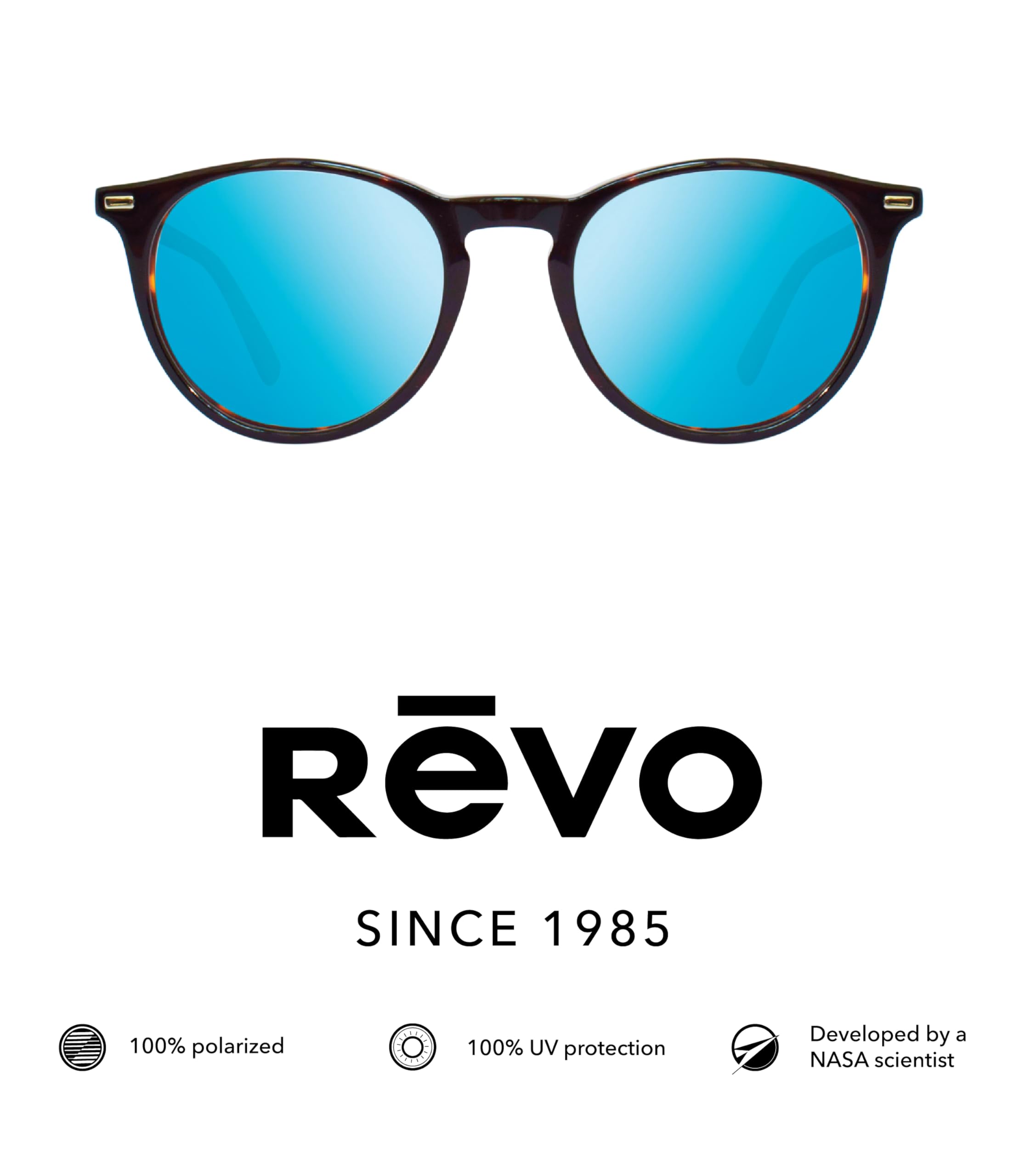 Revo Sierra Polarized Sunglasses - UV Protection Crystal Glass Lenses, Small Round Frame for Men & Women - Perfect for Driving, Hiking & Outdoor Activities