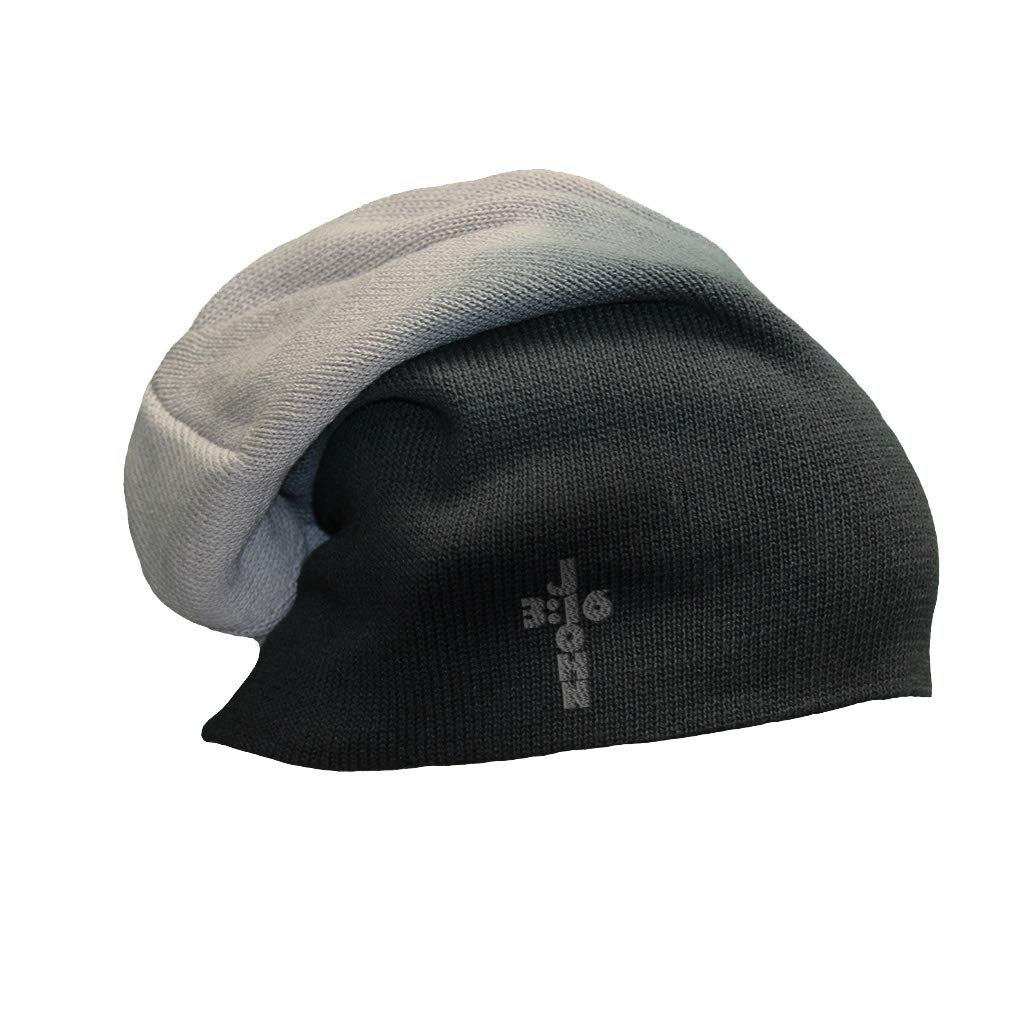 Jesus John 3:16 Embroidered Slouchy Beanie for Men & Women - Christian Faith Skull Cap for Winter Warmth & Outdoor Activities