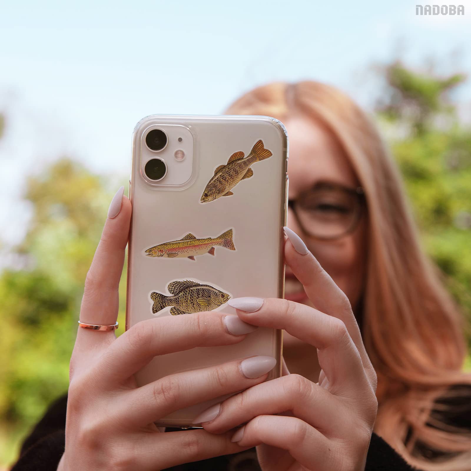Fun Fish Stickers for Kids & Adults - 2 Sheets Small Fishing Decals with Sea Creatures - Perfect for Scrapbooking, DIY Crafts, Water Bottles & Fishing Gear Decoration