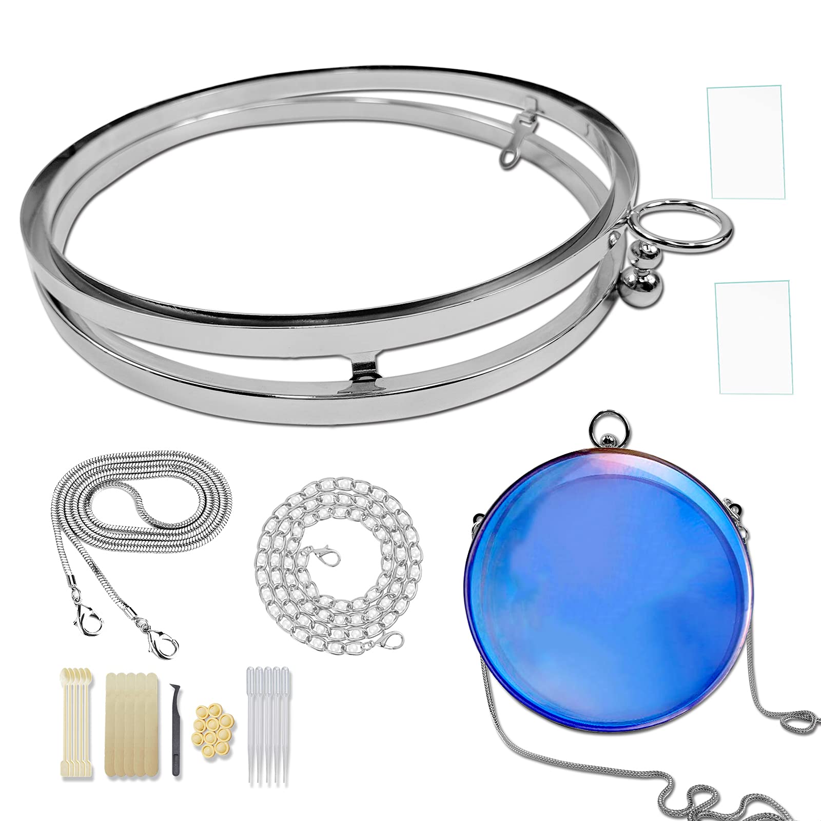 Premium Silver Alloy Round Shaker Metal Purse Frame for Resin Clutch Bag Mold - GDDP Resin Clutch Purse Accessories - Perfect for DIY Handmade Resin Jewelry, Craft Projects & Fashion Accessories