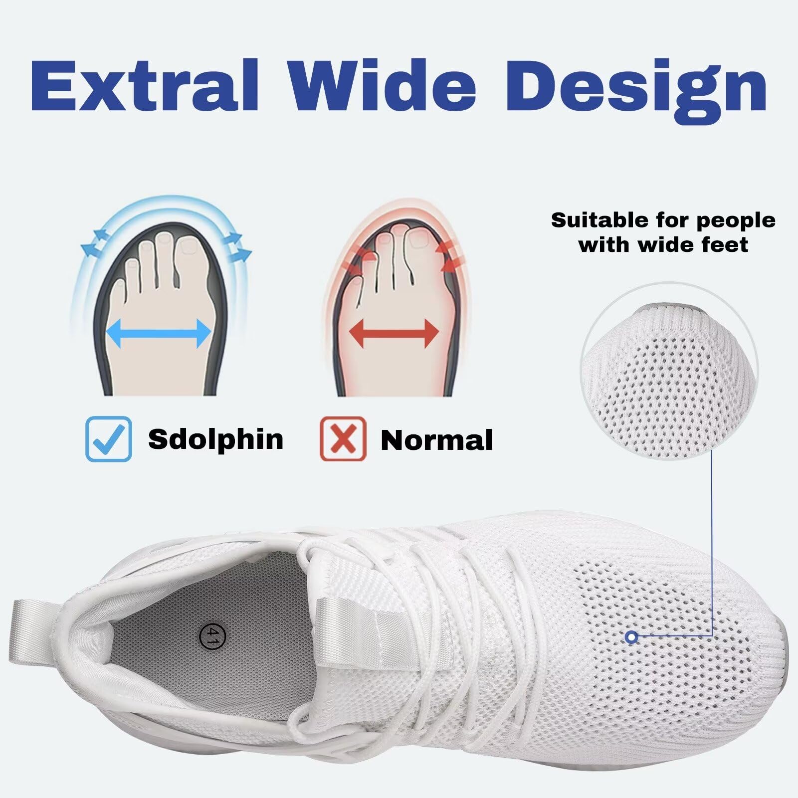 SDolphin Men's Running Shoes - Lightweight Breathable Sneakers for Tennis, Workout, Walking & Gym | Non-Slip Rubber Sole | Comfortable Athletic Shoes for Daily Wear & Sports Activities