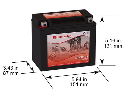 Extreme Battery XTAX12-BS High Performance Motorcycle Battery - Compatible with Honda, Yamaha, Kawasaki - Long Lasting & Maintenance Free - Perfect for Cruisers, Sport Bikes & Off-Road Riding