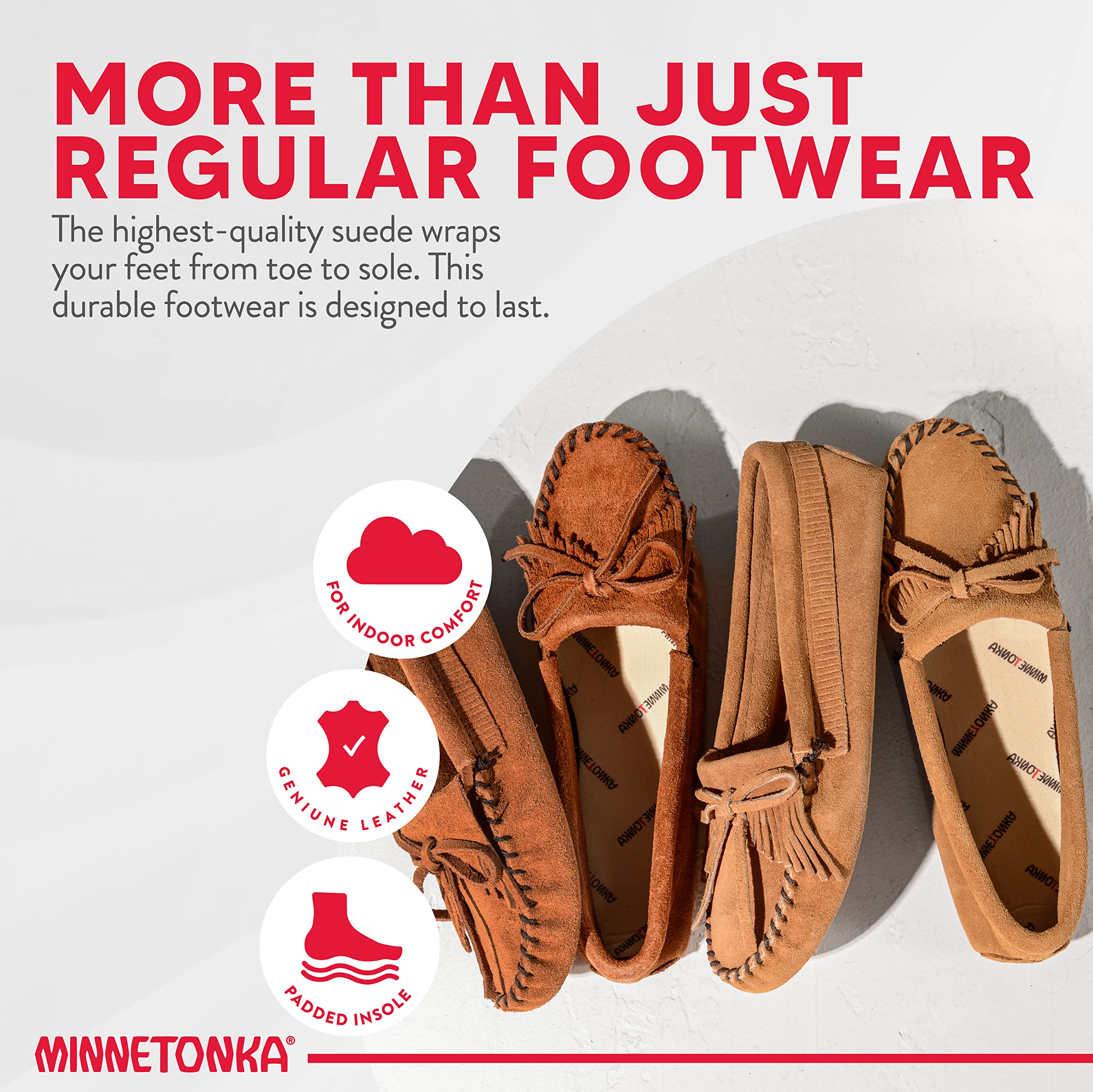 Minnetonka Women's Kilty Soft Leather Sole Moccasin Shoes - Comfortable Slip-On Loafers for Casual Wear, Office & Outdoor Activities