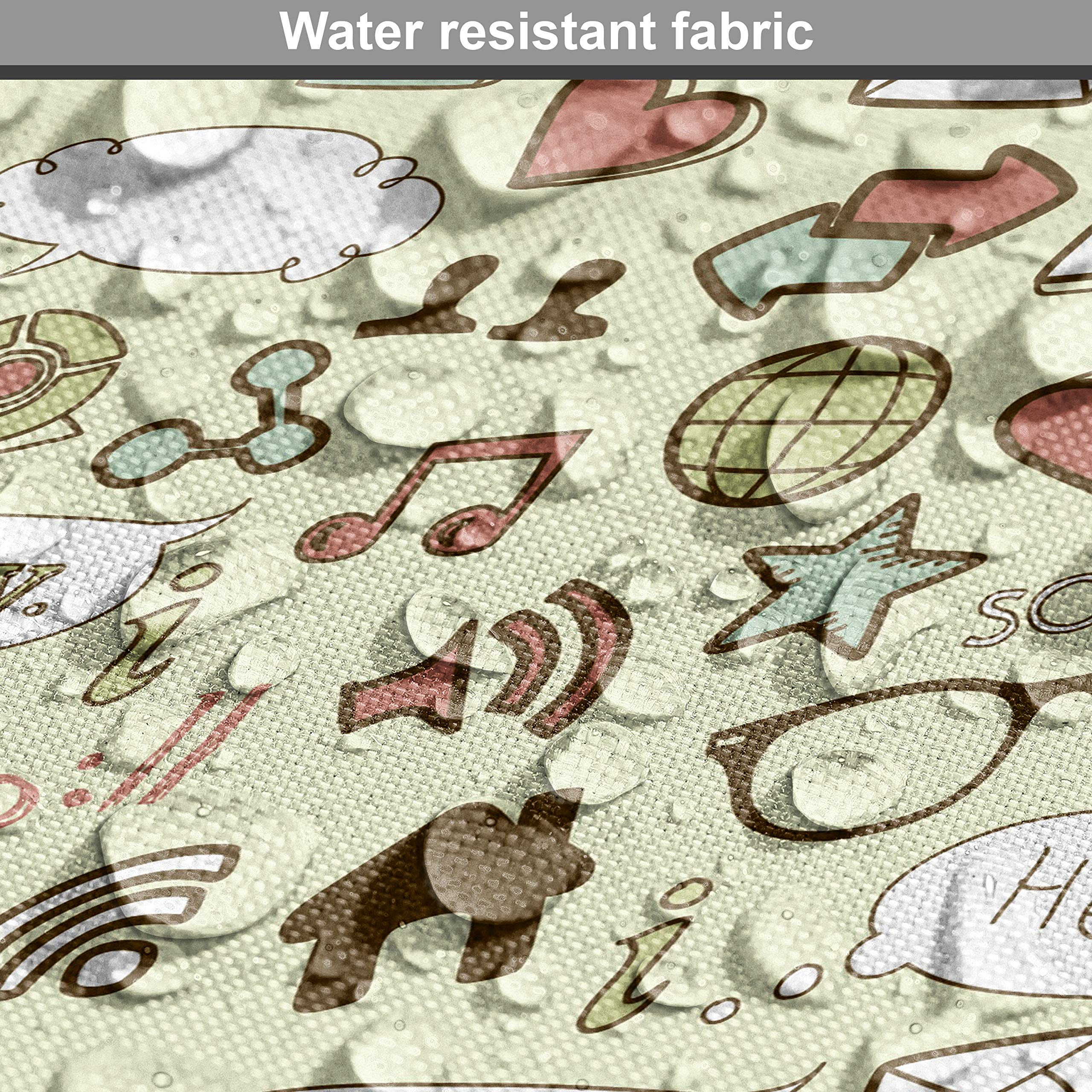 Ambesonne Geek Fabric by The Yard - IT Themed Computer Laptop Glasses & Social Network Print - 10 Yards Pale Green Upholstery Fabric for DIY Home Decor, Curtains, Pillows & Craft Projects