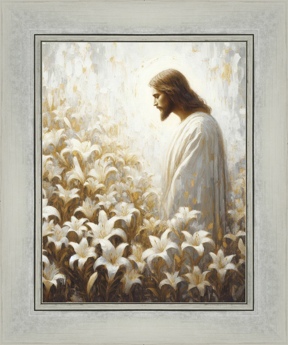 Consider The Lilies - Inspirational Christian Wall Art Decor for Home & Office | Perfect for Living Room, Bedroom, Church & Gift Giving