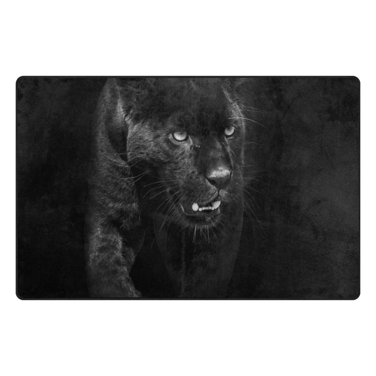 Premium Black Panther Print Indoor Area Rug - Modern 60