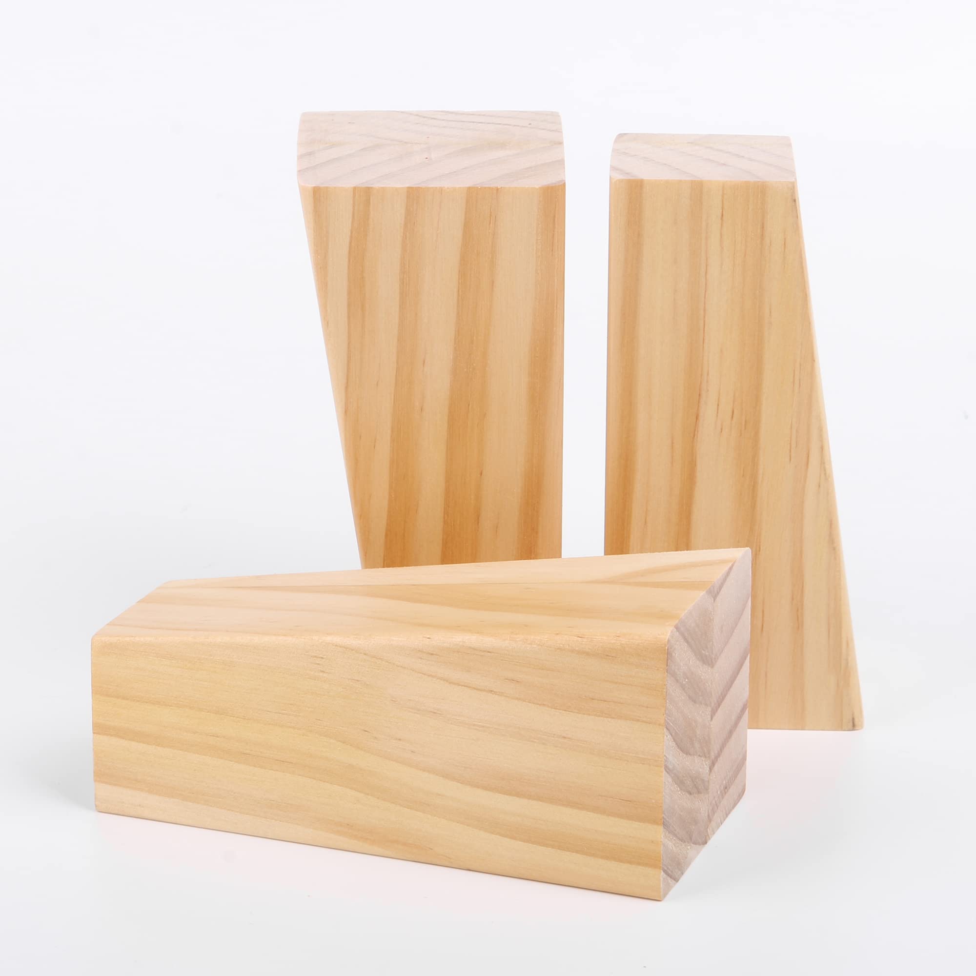 Bstinay 16PCS 6x4x12cm Wooden Tapered Square Furniture Legs with Mounting Hardware - Perfect for Sofa, Chair, Table & DIY Furniture Projects