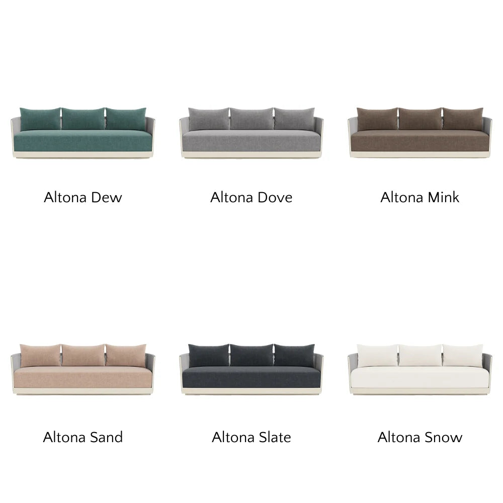 Antigua Outdoor 3-Seat Sofa Set - Waterproof Patio Furniture for Garden, Backyard, Poolside - Comfortable All-Weather Wicker Sectional Couch with Cushions