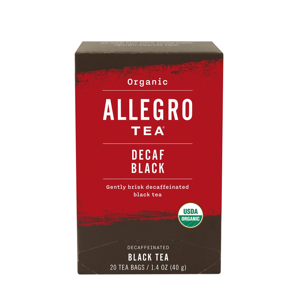 Organic Decaf Black Tea Bags by Allegro Tea | 20 Count | Caffeine-Free | Perfect for Evening Relaxation & Bedtime Rituals