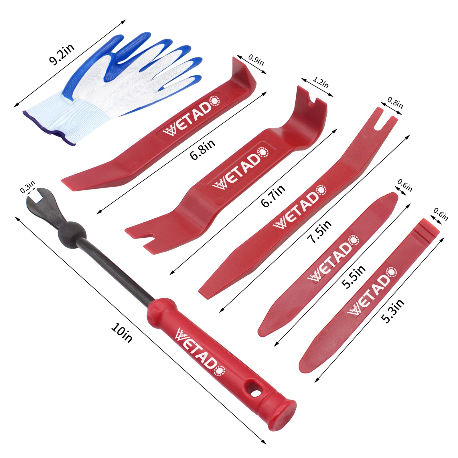 **Wetado 16-Piece Auto Trim Removal Tool Kit – Plastic Pry Tools for Car Dashboards, Door Panels, Window Molding & Fastener Removal – Perfect for DIY Car Repairs & Audio Installations**