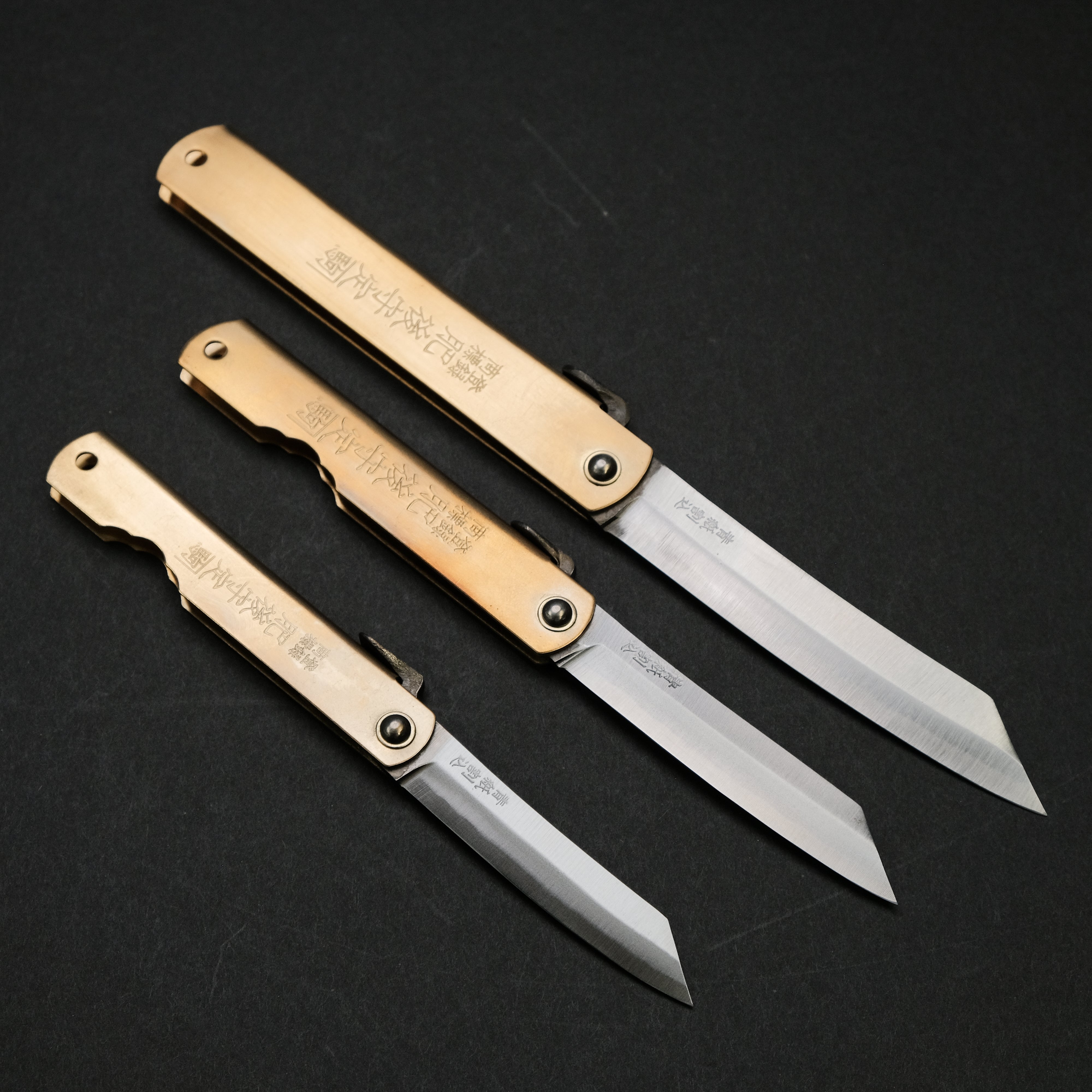 Higonokami Blue Steel Folding Knife - Traditional Japanese Pocket Knife with Brass Handle - Perfect for Camping, Hiking & Everyday Carry (Multiple Sizes Available)
