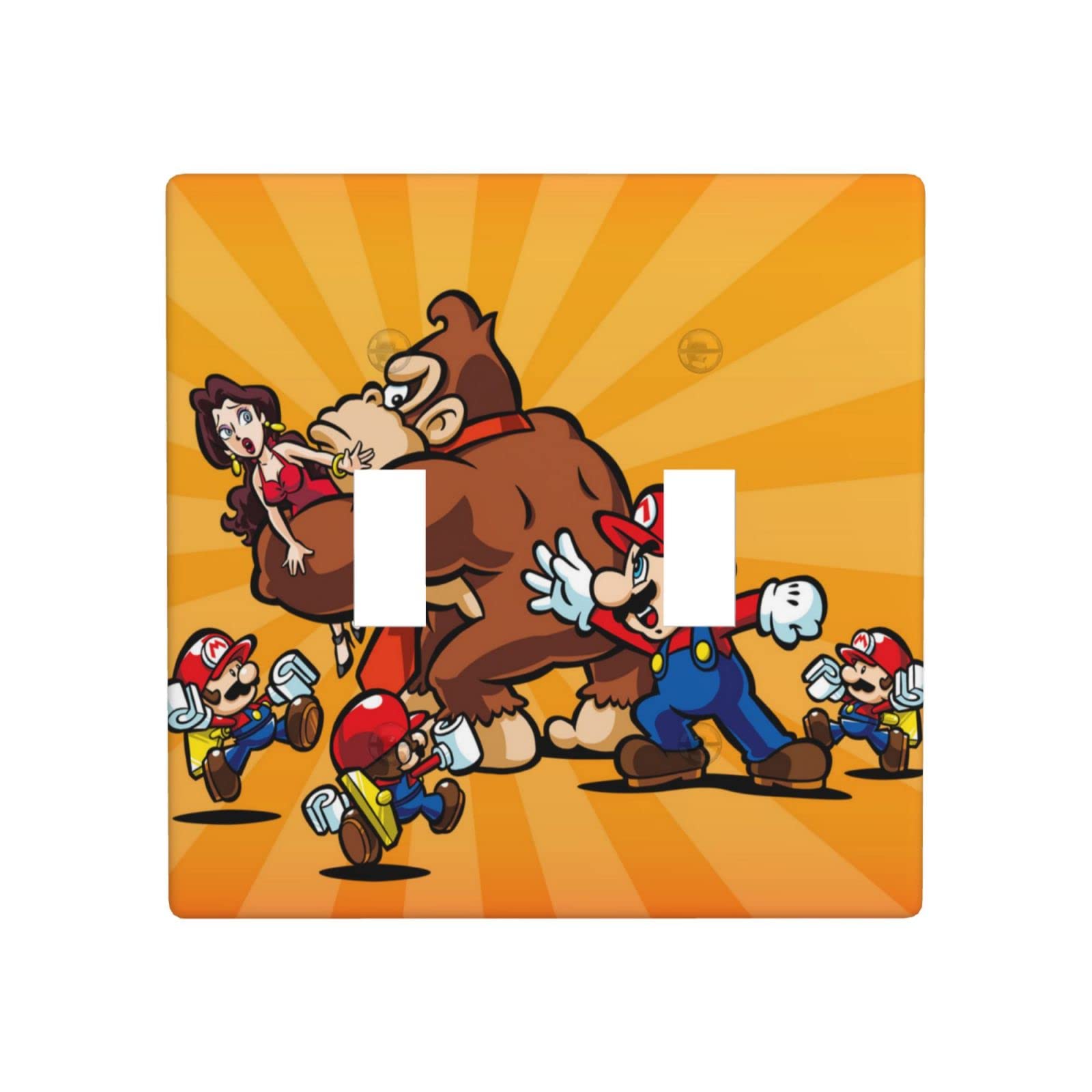 Anime Double Toggle Kids Light Switch Cover - 2 Gang Decorative Wall Plate for Teen Boys Bedroom & Kids Playroom - Kawaii Home Decor Accessories (Perfect for Anime-Themed Rooms, Gaming Setups, and Kids' Spaces)