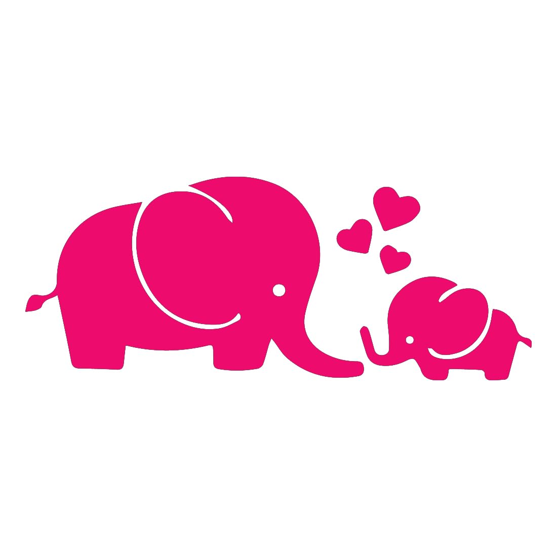 Premium Waterproof Vinyl Decal Stickers - Elephant Love 1 (Pink) Set of 2 - Durable Laptop, Phone, Helmet, Car Window, Bumper, Mug, Cup, Door & Wall Decor - Perfect for Personalizing Devices, Home & Office Accessories