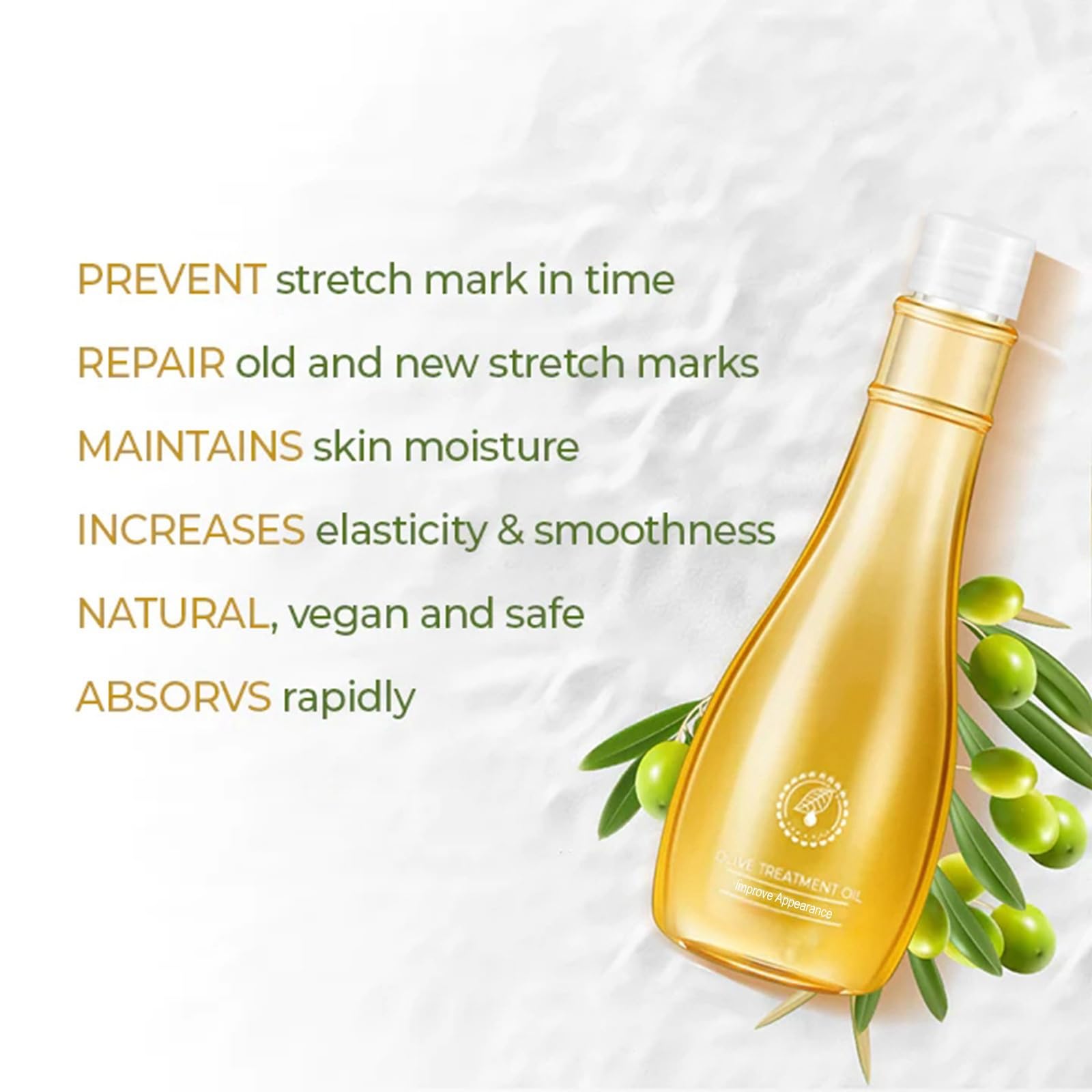 Organic Olive Smoothing Oil for Women - Deep Moisturizing & Nourishing Body Care - Hydrating Skin Treatment for Dry & Sensitive Skin - Perfect for Massage, After Shower & Nighttime Skincare Routine