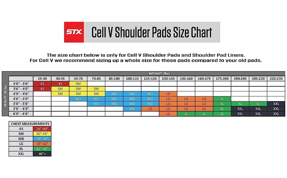 STX Cell V Men's Lacrosse Shoulder Pads - Lightweight Protective Gear for Lacrosse Players - Perfect for Training, Games & Competitive Play