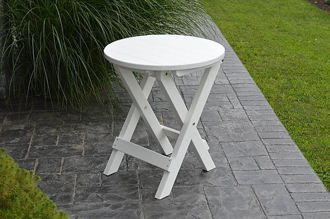 A&L Furniture Poly Coronado 30-Inch Round Folding Bistro Table - Outdoor Patio, Garden, Balcony Dining Set for Small Spaces