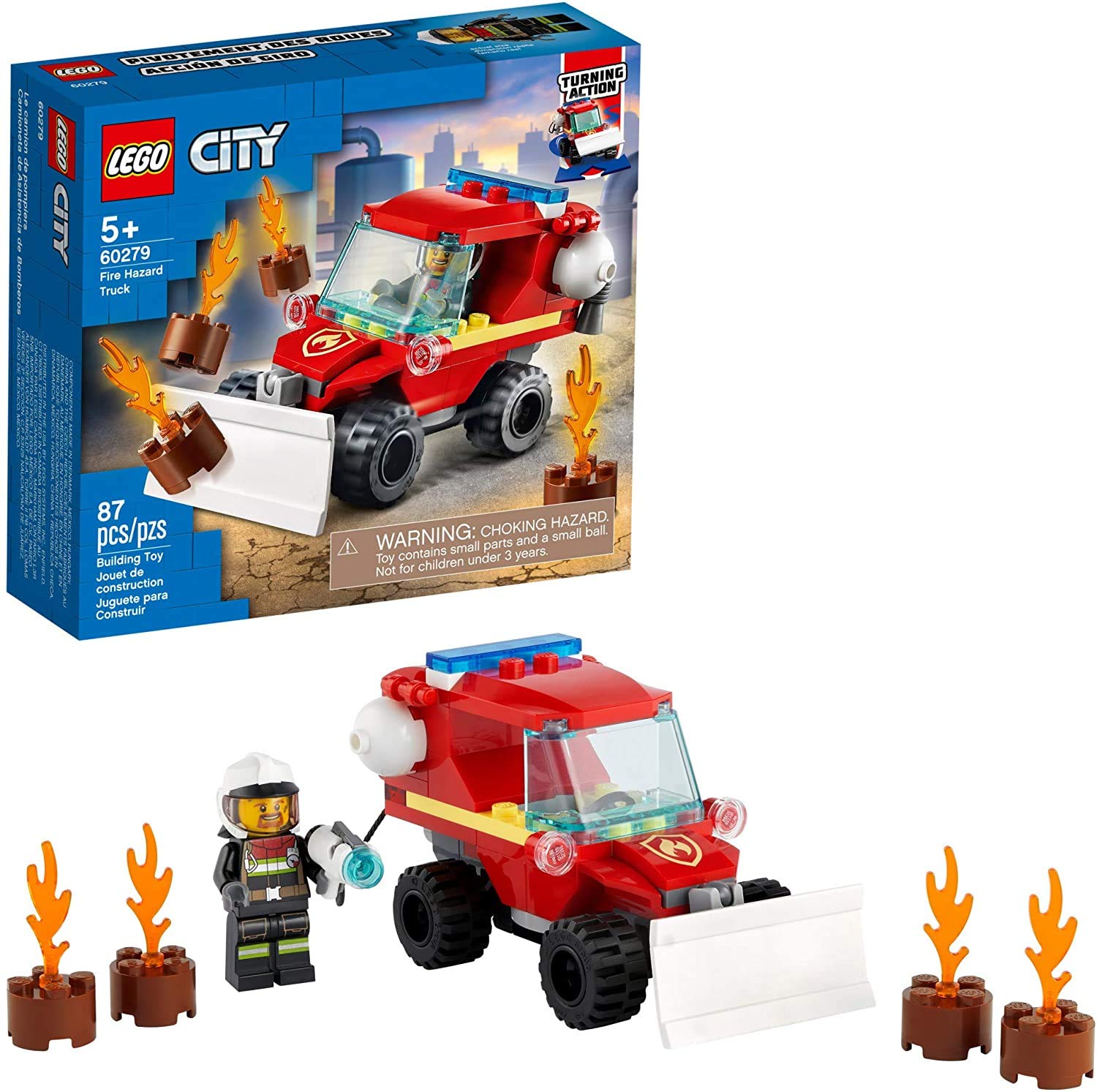 LEGO City Fire Hazard Truck 60279 Building Kit - 87 Piece Firefighter Toy Set for Kids, STEM Learning Construction Blocks, Creative Play Gift for Boys & Girls Ages 5+ | Birthday, Christmas, Pretend Play Scenarios