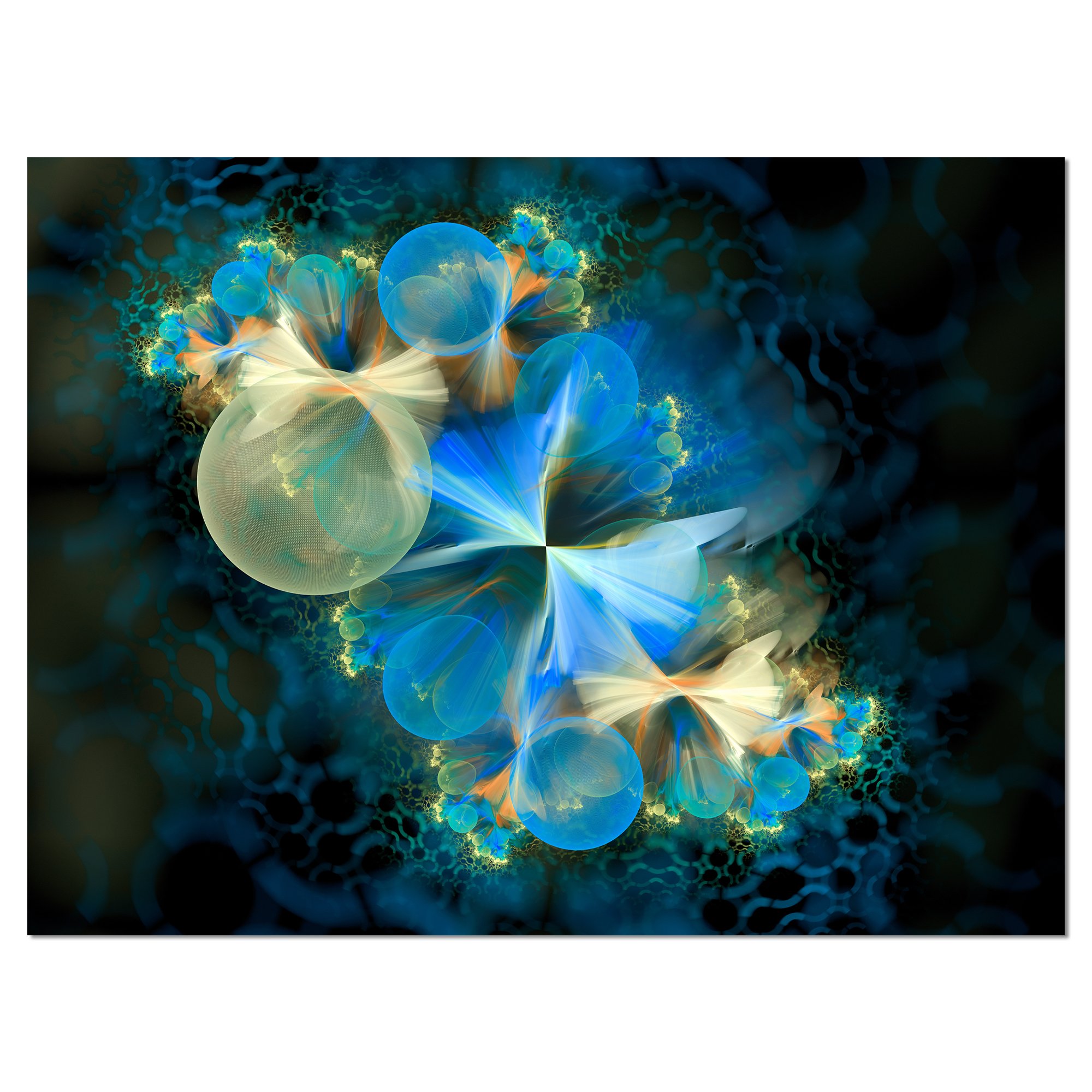 Fractal 3D Blue Bubbles Abstract Canvas Wall Art Print - Modern Home Decor for Living Room, Bedroom & Office
