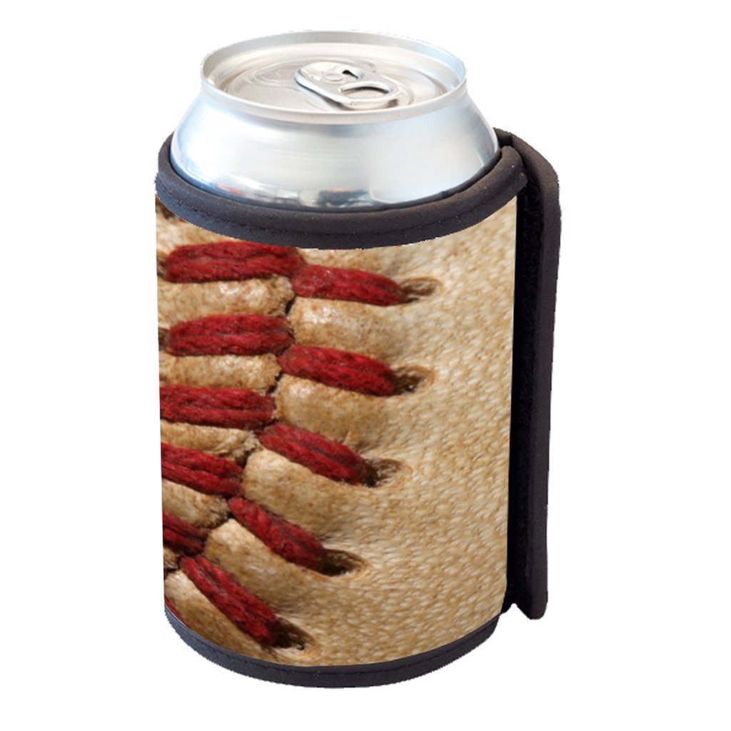 Baseball Stitched Can Cooler - Insulated Beer Bottle Sleeve for MLB Games, BBQs & Tailgating