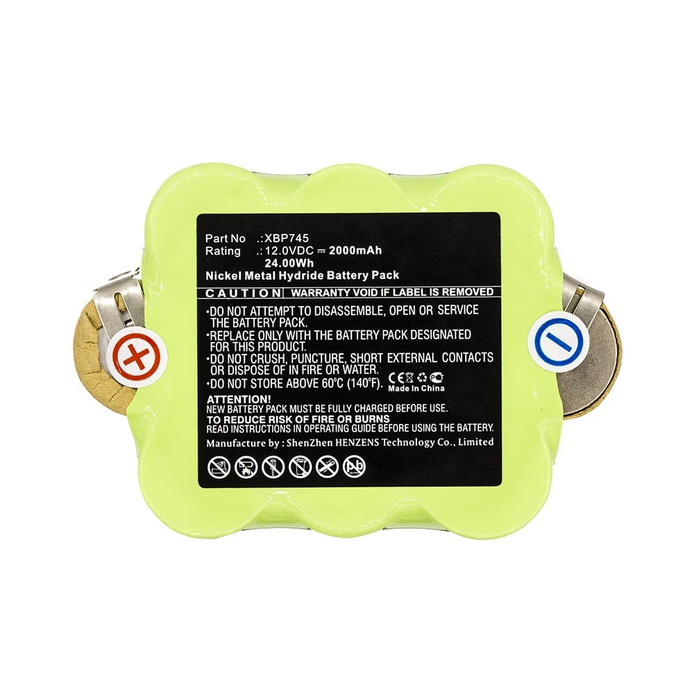 Synergy Digital Replacement Vacuum Cleaner Battery for Shark XBP745 - 12V 2000mAh Ni-MH Battery Pack | Compatible with Shark Cordless Vacuums | Ideal for Home Cleaning & Pet Hair Removal