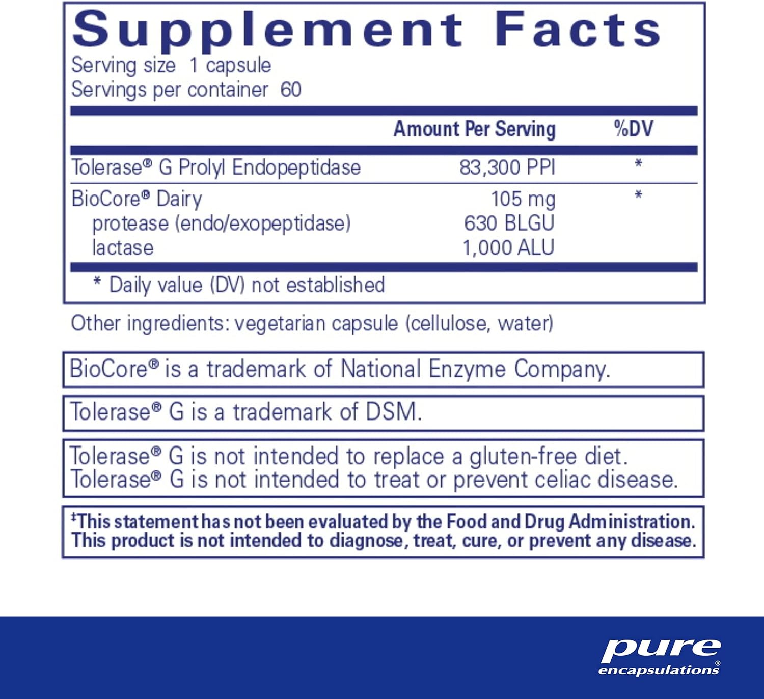Pure Encapsulations Gluten & Dairy Digestive Enzymes Supplement - Supports Digestion of Gluten & Dairy for Sensitive Stomachs - Ideal for Meals Out, Travel & Digestive Comfort