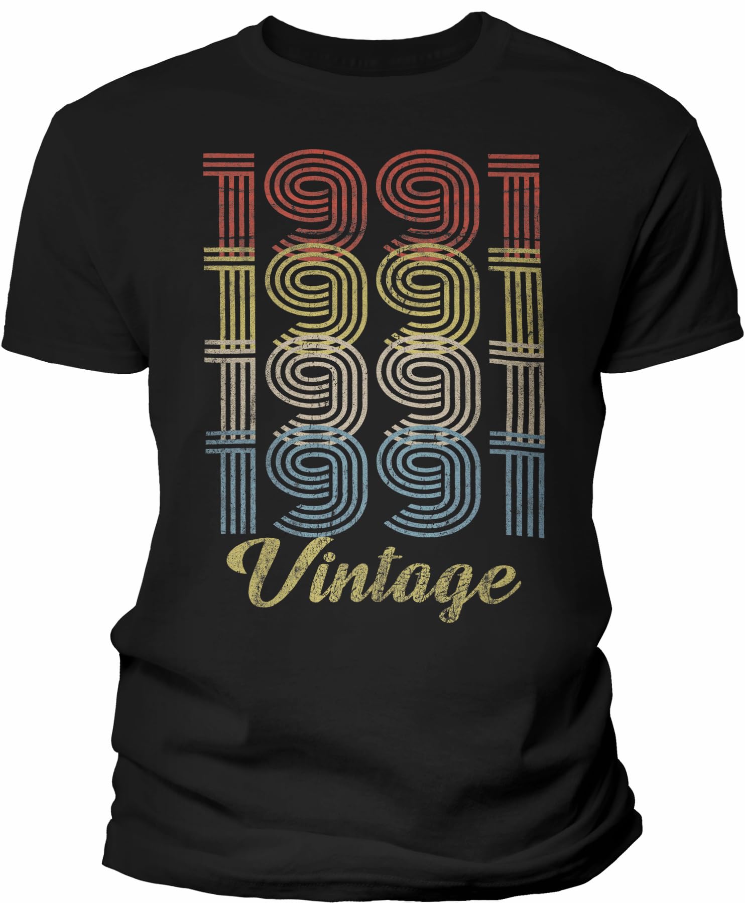 Vintage 1991 Retro 34th Birthday Gift T-Shirt for Men - Funny 1990s Nostalgic Present - Perfect for 34 Year Old Birthday Parties & Throwback Celebrations