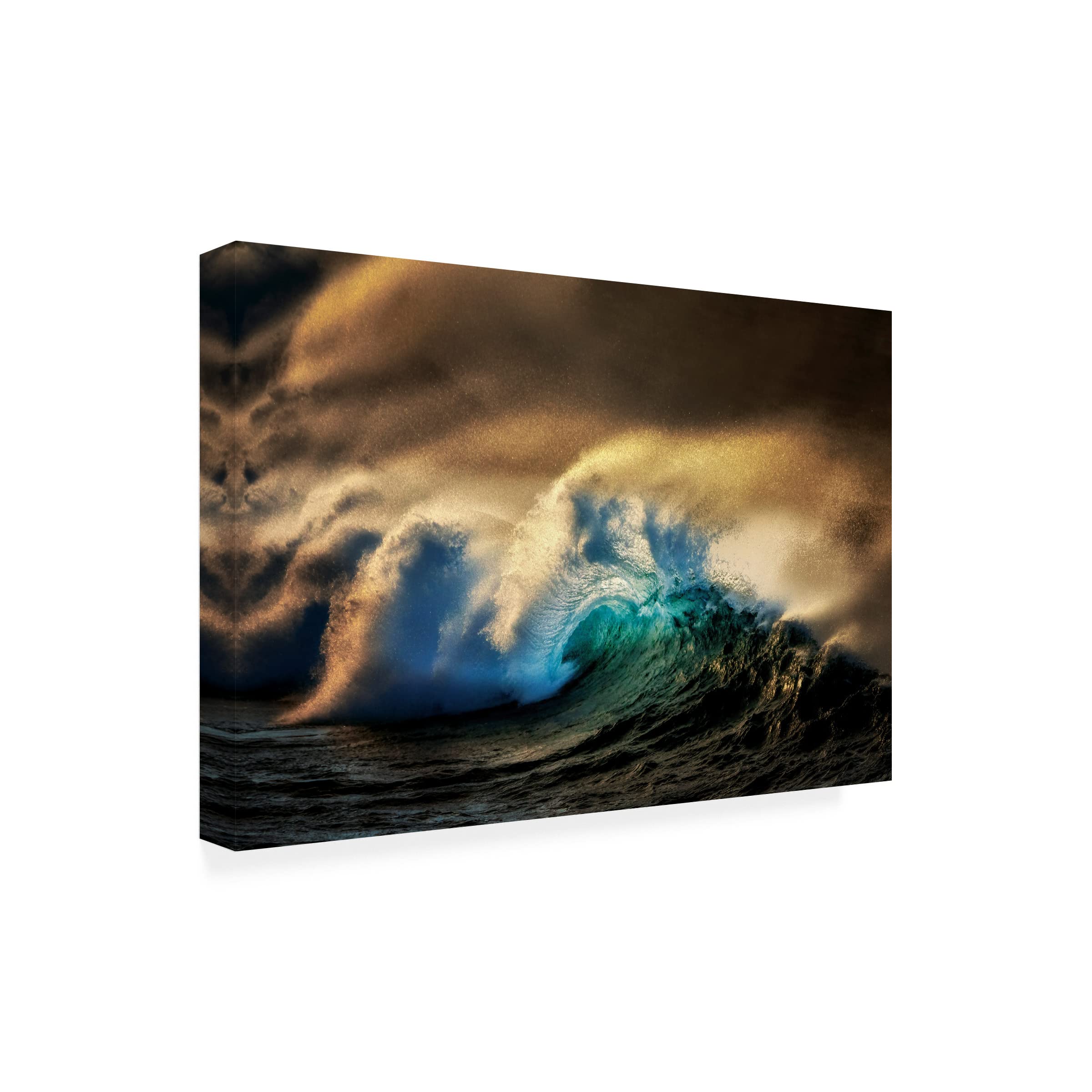Trademark Fine Art 'Off Shore Wind 2' Canvas Wall Art by Dennis Frates - Ocean Wave Painting for Beach House Decor, Living Room & Office Wall Art