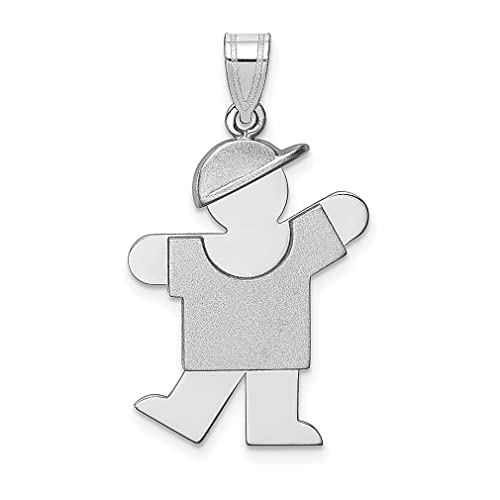 14k White Gold Engravable Charm Necklace - Baby Jewelry Gift for Women