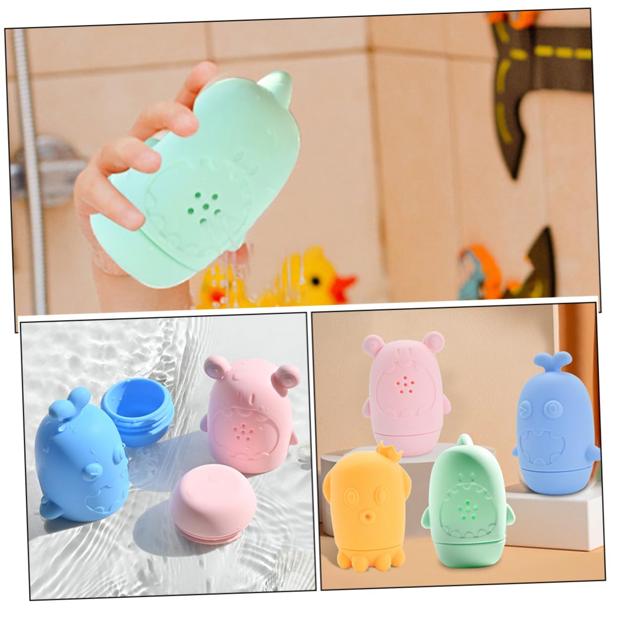 ORFOFE 4-Piece Bath Toys Set for Kids - Fun Bathtub Floating Toys for Toddlers & Babies - Perfect for Bath Time Play, Sensory Learning & Water Play Activities