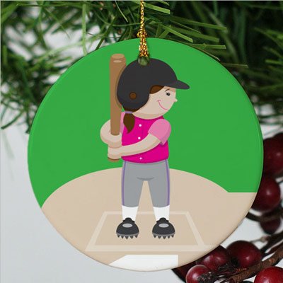 Personalized Ceramic Softball Ornament - Custom Name & Number - Perfect for Christmas Tree Decorations, Team Gifts & Sports Memorabilia