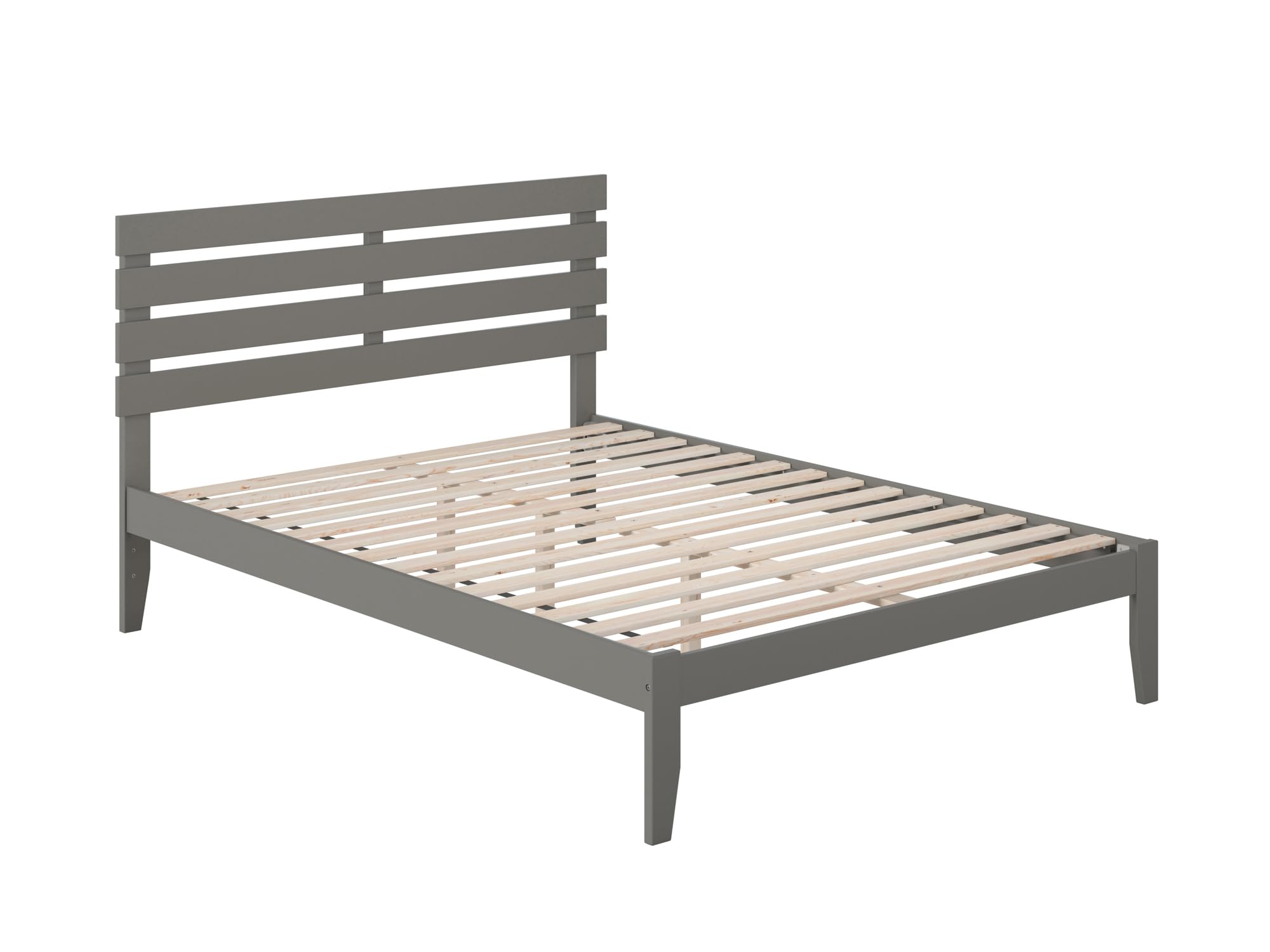 AFI Oxford Queen Size Platform Bed Frame with USB Charging Station, Modern Grey Wooden Bed - Perfect for Small Bedrooms, Guest Rooms & Apartments