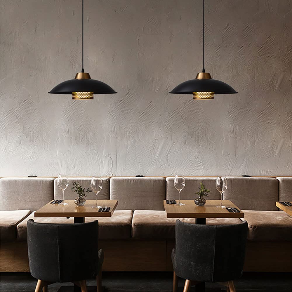 Black Single Head Chandelier Light - Luxury Retro Pendant Lamp for Modern Farmhouse & Outdoor Decor - E27 Hanging Lighting Fixture - Perfect for Living Room, Dining Room & Patio Lighting