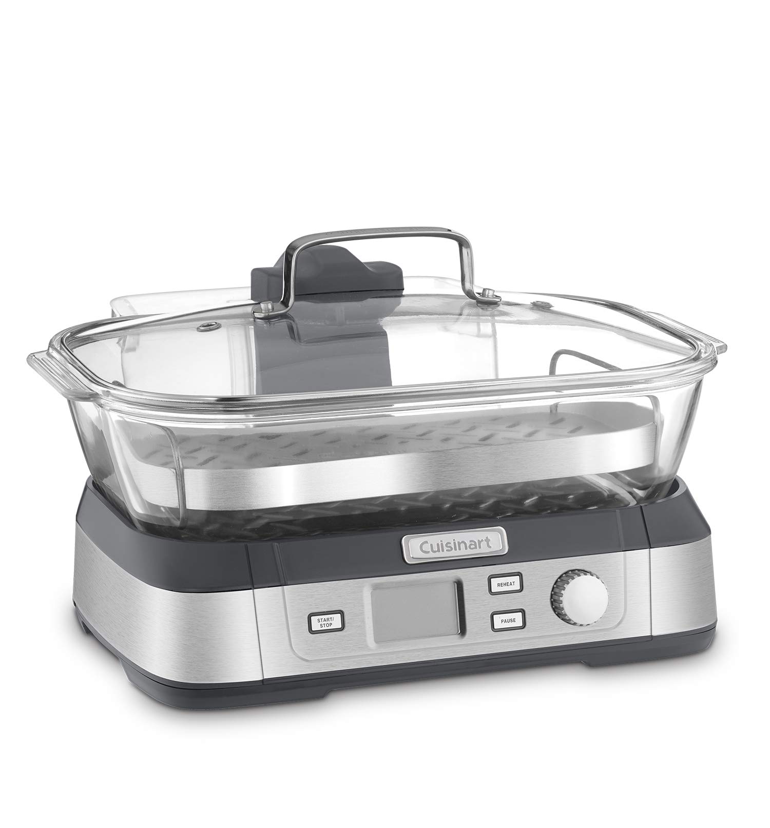 Cuisinart STM-1000 Digital Glass Steamer with Stainless Steel Base - Healthy Food Steamer for Vegetables, Fish & Dumplings - Perfect for Meal Prep & Healthy Cooking at Home