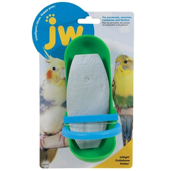 Premium JW Insight Cuttlebone Holder for Birds - Natural Calcium Supplement for Parrots, Canaries & Finches - Secure Clip-on Design for Bird Cages - Perfect for Pet Health & Beak Maintenance
