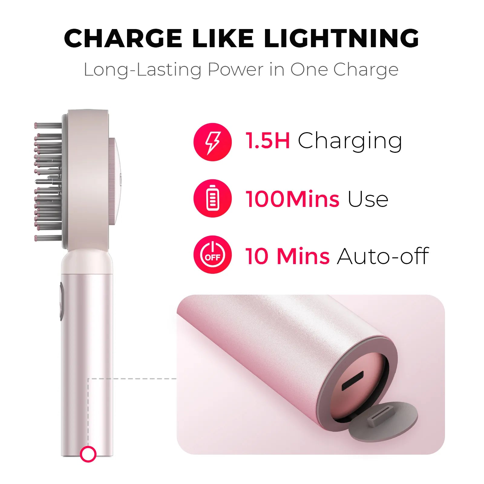 TYMO Trithera Hair Straightener Brush - 3-in-1 Flat Iron & Volumizer for Smooth, Frizz-Free Hair | Perfect for Home Use, Travel & Salon Styling