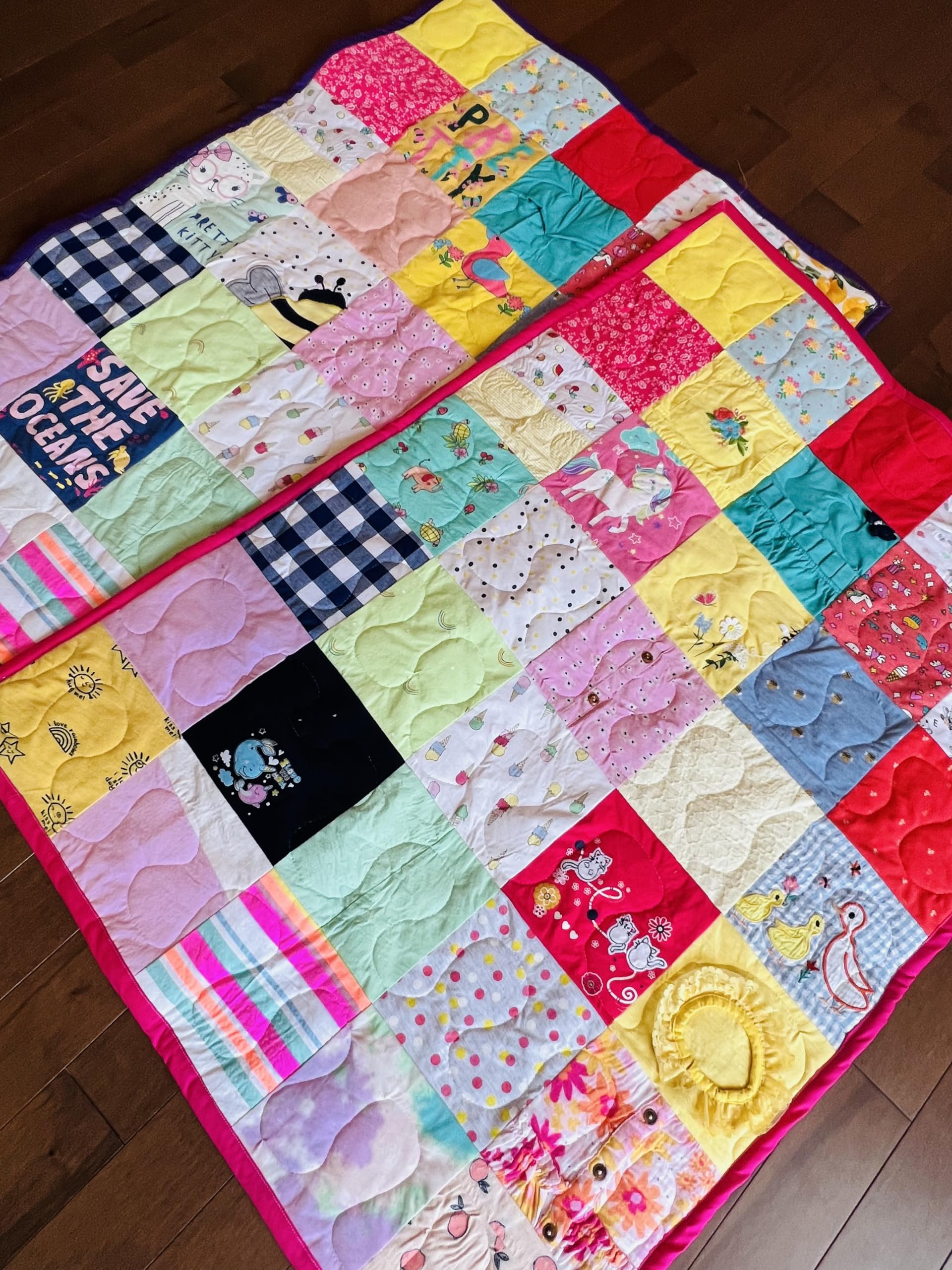 Custom Baby Keepsake Quilt - Handmade Memory Blanket from Baby Clothes | Personalized T-Shirt Quilt for Newborns & Toddlers | Unique Baby Shower Gift & Nursery Decor | Perfect for First Birthday, Christening & Family Heirlooms