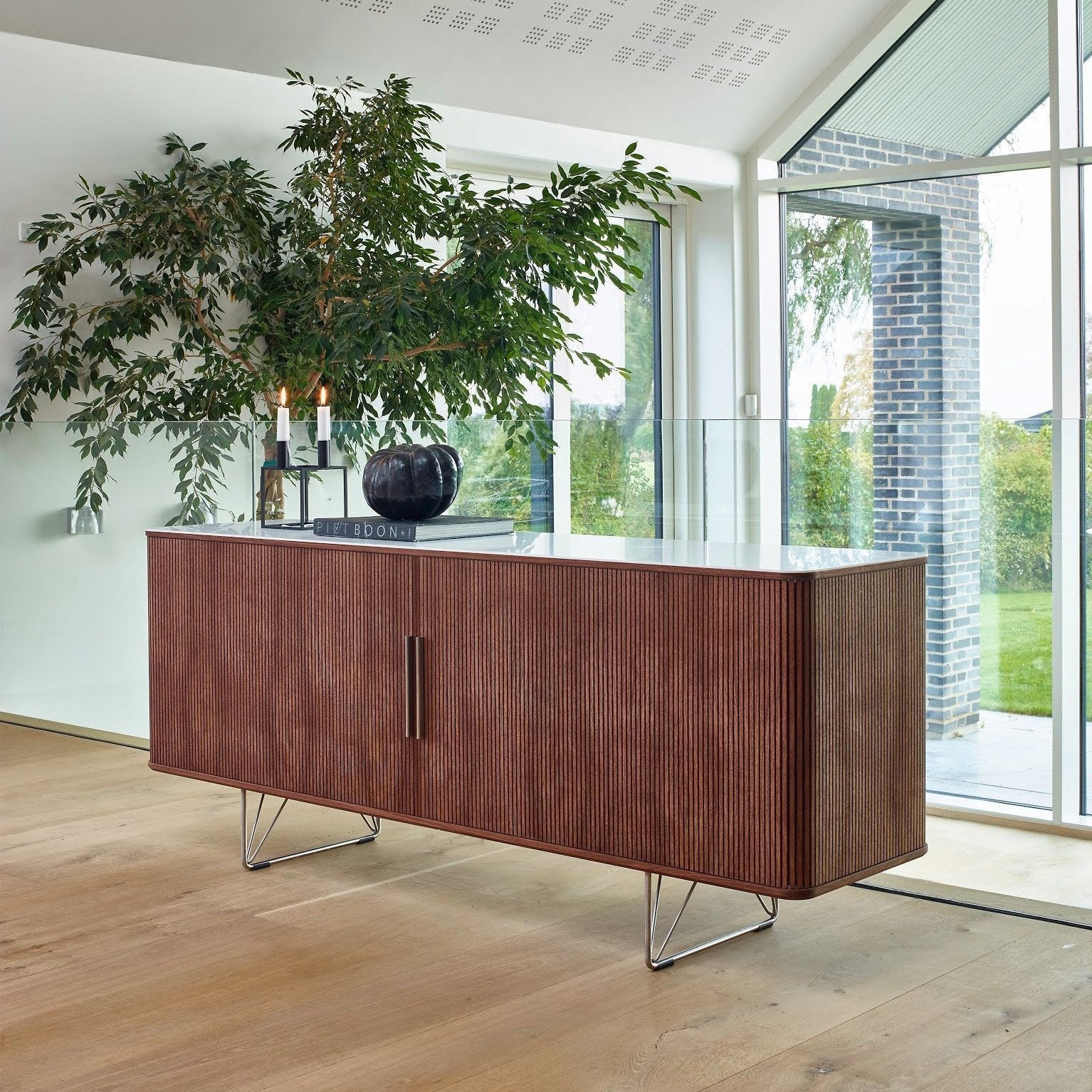 AK2730 Modern Sideboard Buffet Cabinet - Stylish Storage for Dining Room, Living Room & Entryway | Perfect for Organizing Dishes, Linens & Home Decor