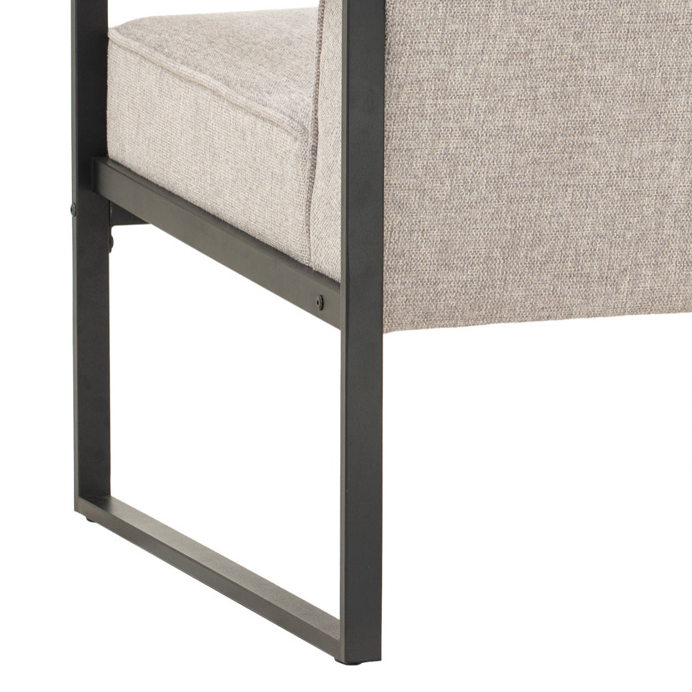 CALIBRA Single Seater Lounge Chair - Modern Black & Grey Accent Chair for Living Room, Bedroom or Office - Comfortable Reading Chair with Ergonomic Design